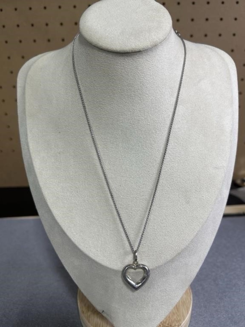 James Avery 17” Sterling Silver Chain + 925 Open Heart Pendant Necklace 3.88g